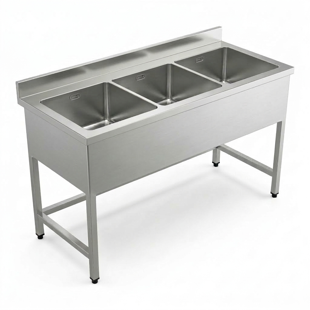 Мойка из нержавейки трёх секционная